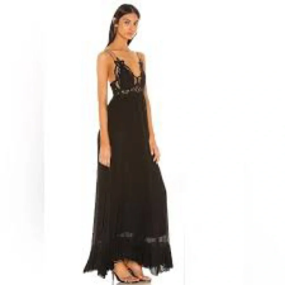 Free People Adella Maxi Slip dress in black NWT XS - Picture 2 of 8